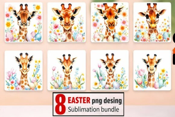 8 Easter PNG Sublimation Bundle – Giraffe Designs