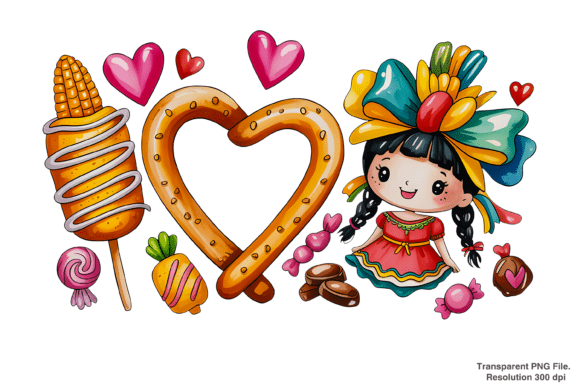 Celebrating Culture and Creativity with the I Love U Conchas Elotes Churros PNG
