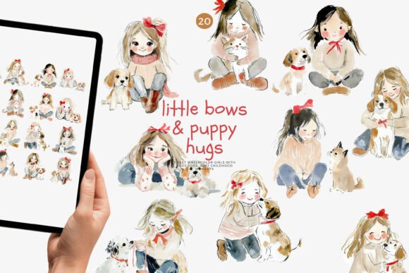Choosing the Right Watercolor Girl and Puppy Clipart Set for Professional and Personal Projects