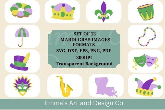 Elevate Your Carnival Designs with 12 Mardi Gras SVGs