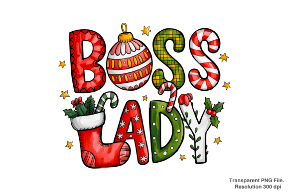 Elevate Your Holiday Designs with a Boss Lady PNG File and Christmas PNG Graphics