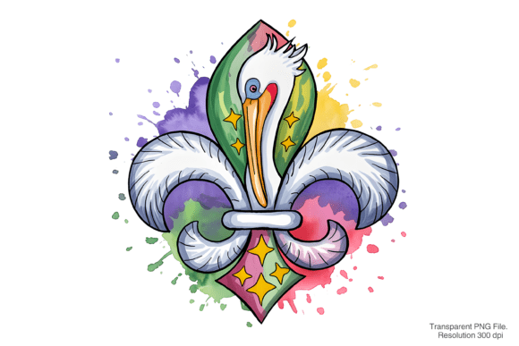Evaluating the Mardi Gras Fleur De Lis Pelican PNG for Professional Design Projects