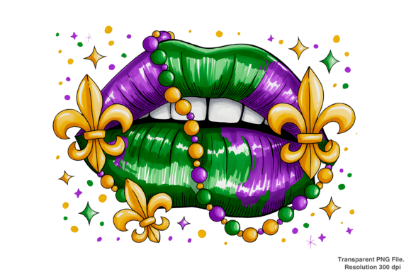 Strategic Branding with Mardi Gras Lips Png Sublimation Design for Seasonal Market Dominance