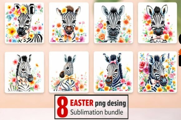 Strategic Branding with the 8 Easter PNG Sublimation Bundle – Zebra
