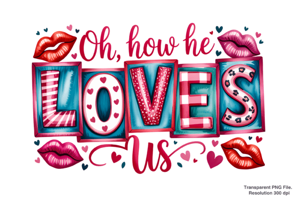 Strategic Design Planning with Valentine's Day Love PNG and XOXO PNG Assets