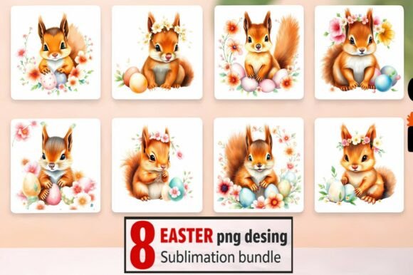 Unlocking Spring Creativity: The Ultimate Guide to the 8 Easter PNG Sublimation Bundle Featuring Squirrels